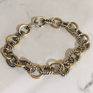 David Yurman Gold 18k and Sterling Oval Bracelet
